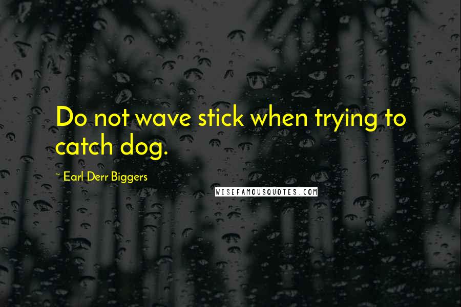Earl Derr Biggers Quotes: Do not wave stick when trying to catch dog.