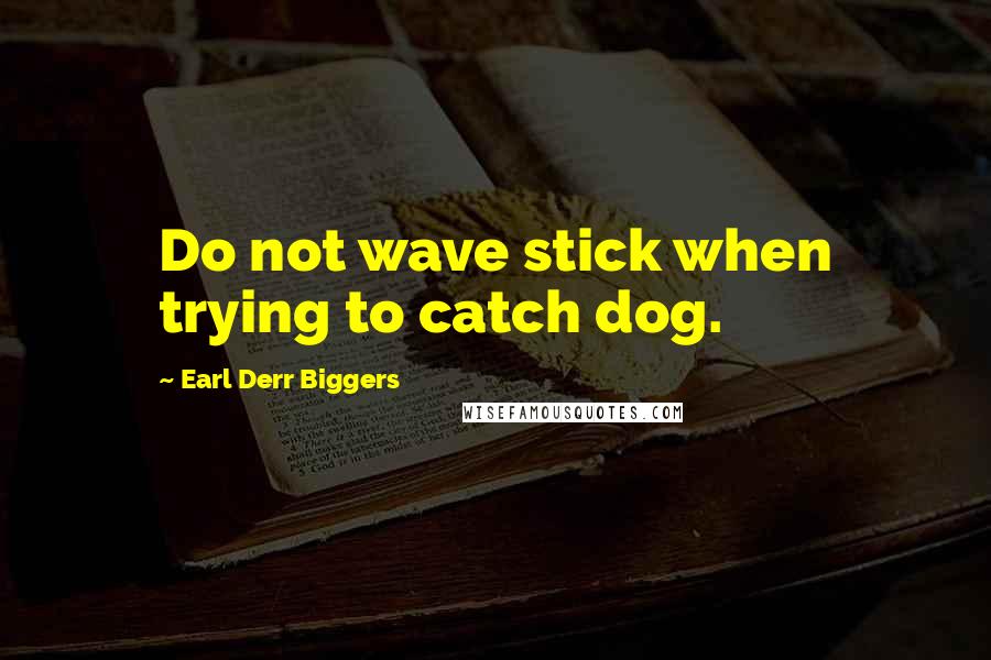 Earl Derr Biggers Quotes: Do not wave stick when trying to catch dog.