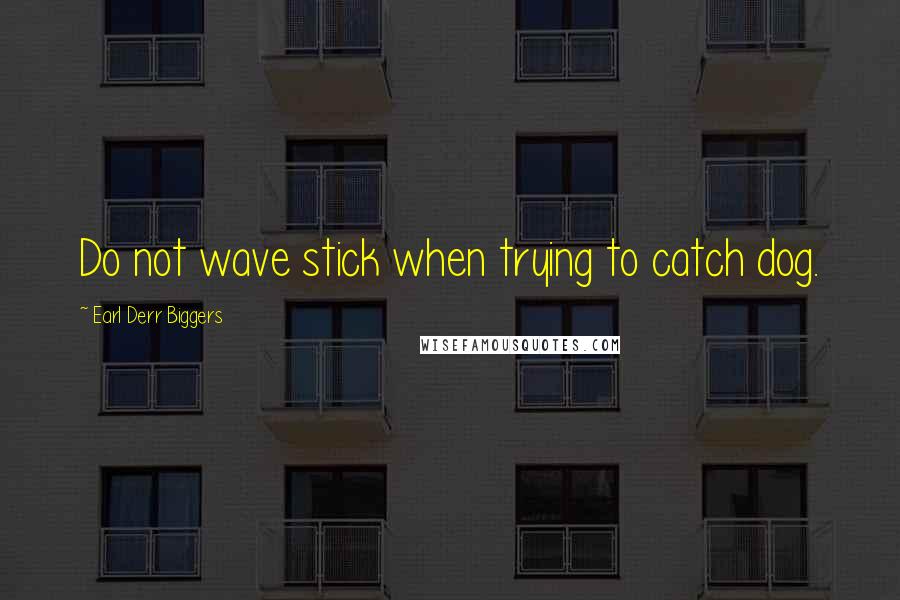 Earl Derr Biggers Quotes: Do not wave stick when trying to catch dog.