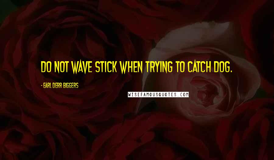 Earl Derr Biggers Quotes: Do not wave stick when trying to catch dog.