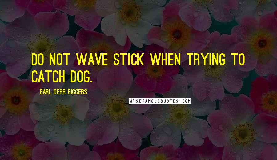 Earl Derr Biggers Quotes: Do not wave stick when trying to catch dog.