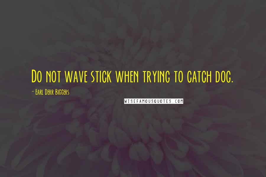 Earl Derr Biggers Quotes: Do not wave stick when trying to catch dog.