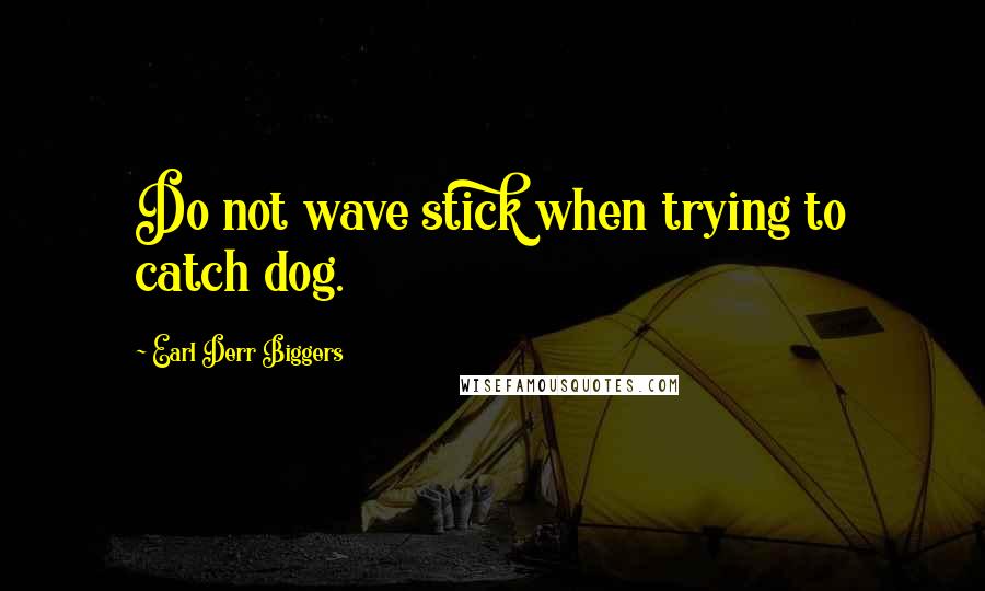 Earl Derr Biggers Quotes: Do not wave stick when trying to catch dog.