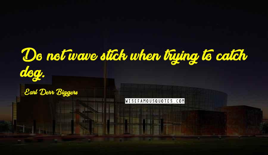 Earl Derr Biggers Quotes: Do not wave stick when trying to catch dog.