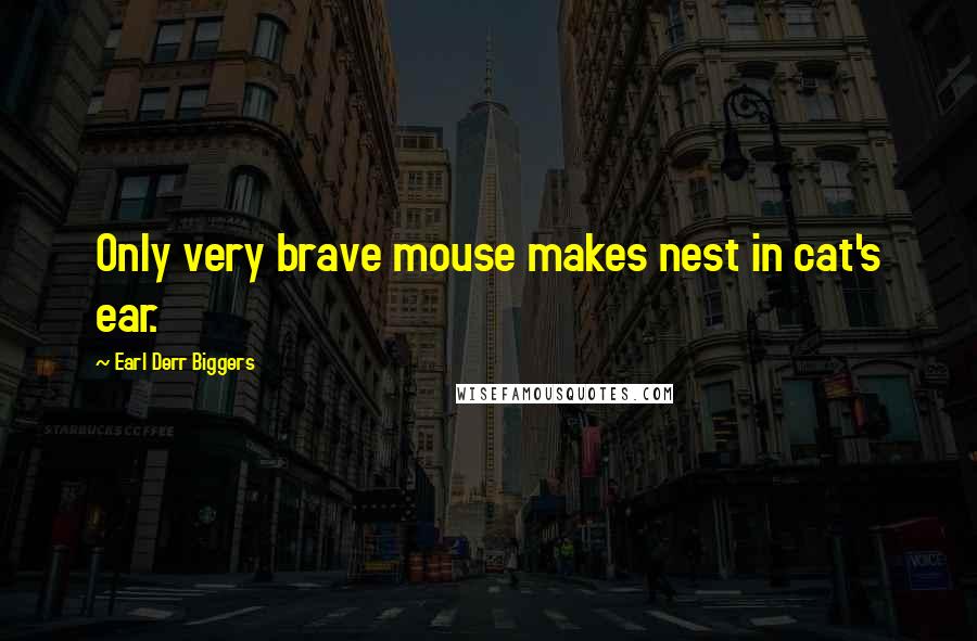 Earl Derr Biggers Quotes: Only very brave mouse makes nest in cat's ear.