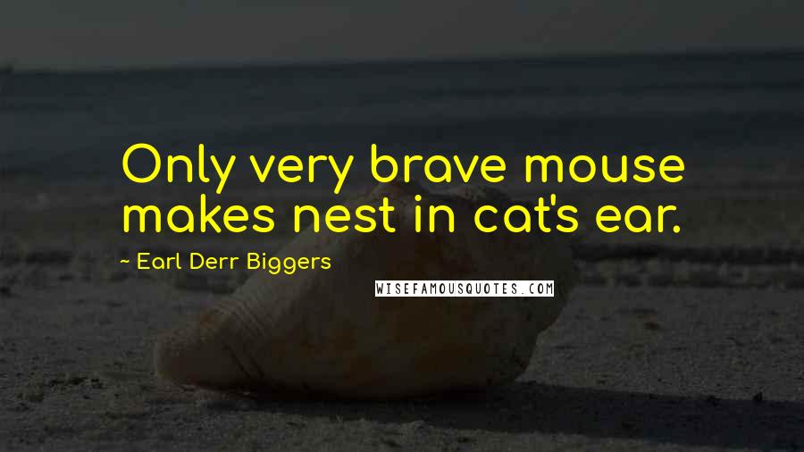 Earl Derr Biggers Quotes: Only very brave mouse makes nest in cat's ear.