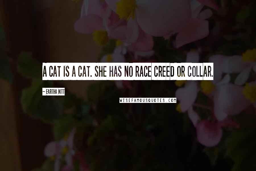 Eartha Kitt Quotes: A cat is a cat. She has no race creed or collar.