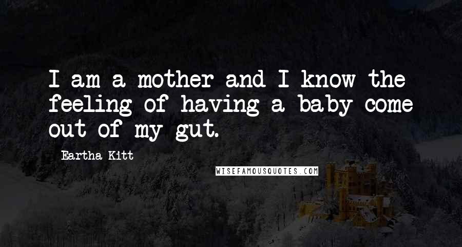 Eartha Kitt Quotes: I am a mother and I know the feeling of having a baby come out of my gut.