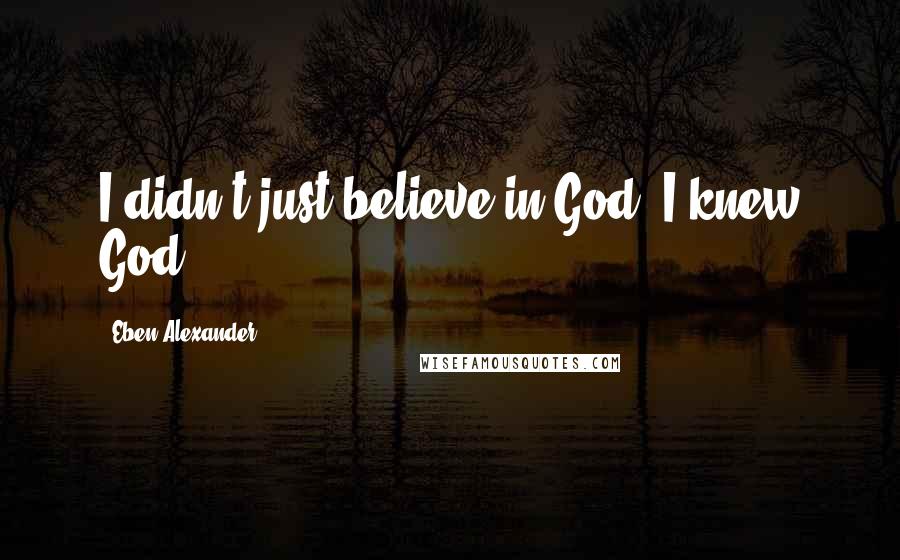 Eben Alexander Quotes: I didn't just believe in God; I knew God.