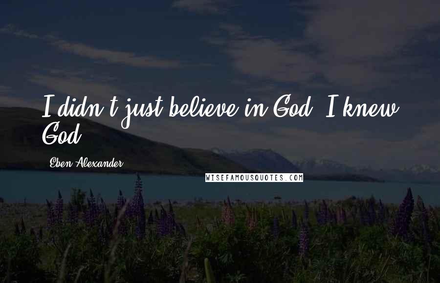 Eben Alexander Quotes: I didn't just believe in God; I knew God.