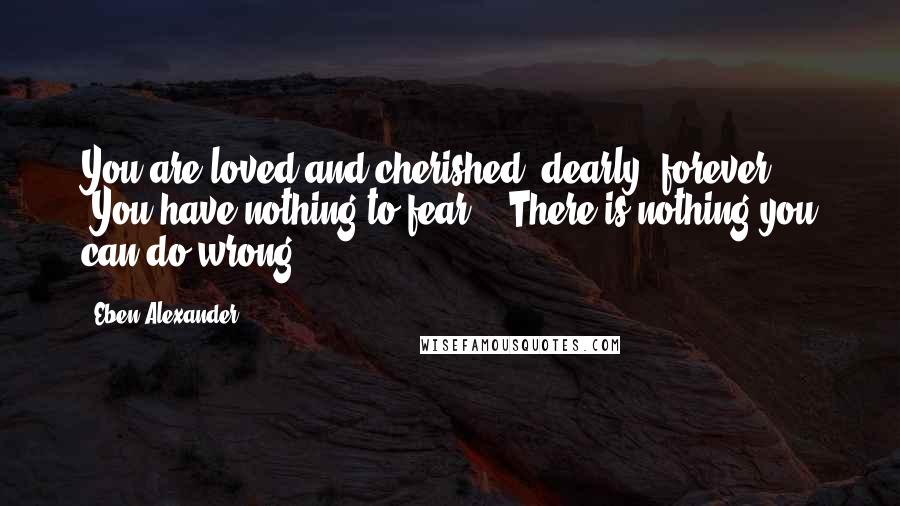 Eben Alexander Quotes: You are loved and cherished, dearly, forever." "You have nothing to fear." "There is nothing you can do wrong.