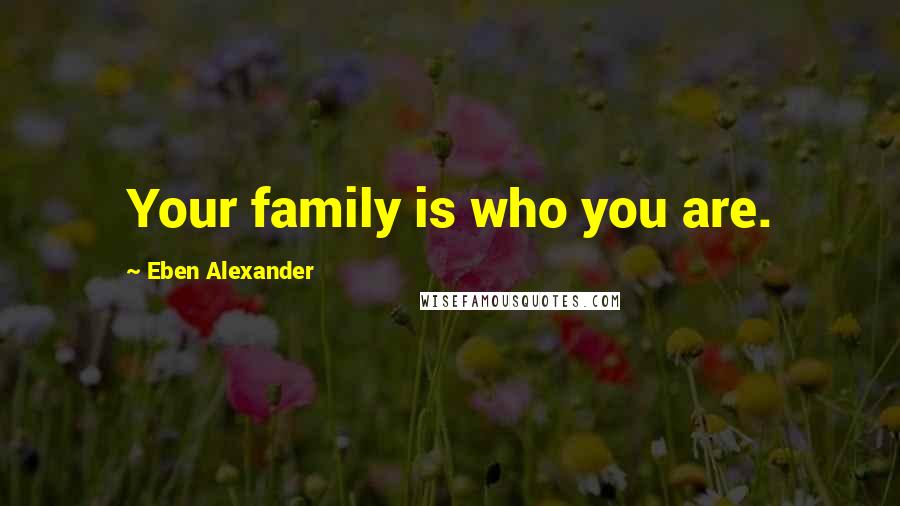 Eben Alexander Quotes: Your family is who you are.