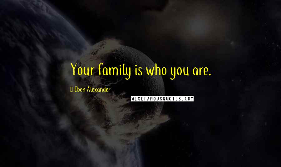 Eben Alexander Quotes: Your family is who you are.