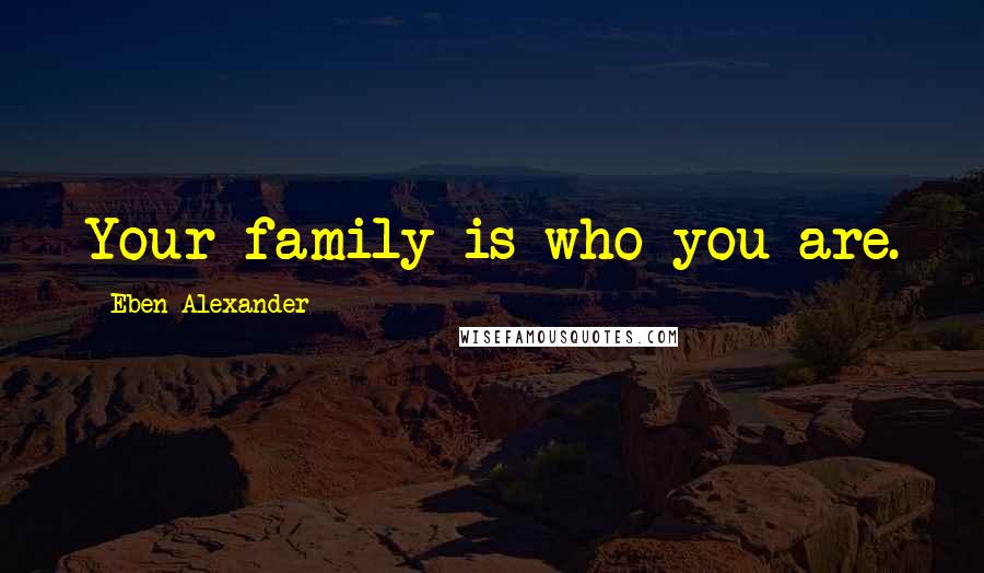 Eben Alexander Quotes: Your family is who you are.