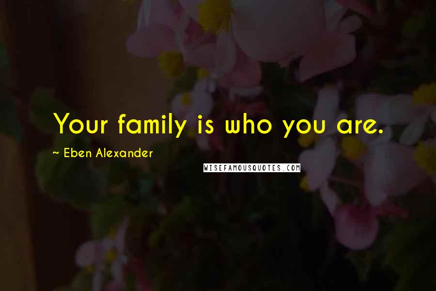 Eben Alexander Quotes: Your family is who you are.