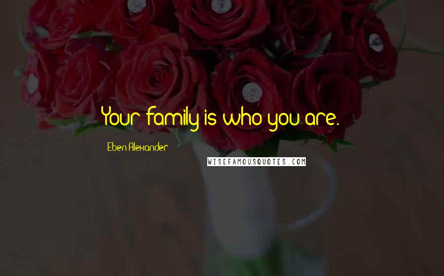 Eben Alexander Quotes: Your family is who you are.