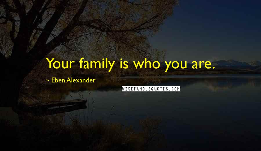 Eben Alexander Quotes: Your family is who you are.