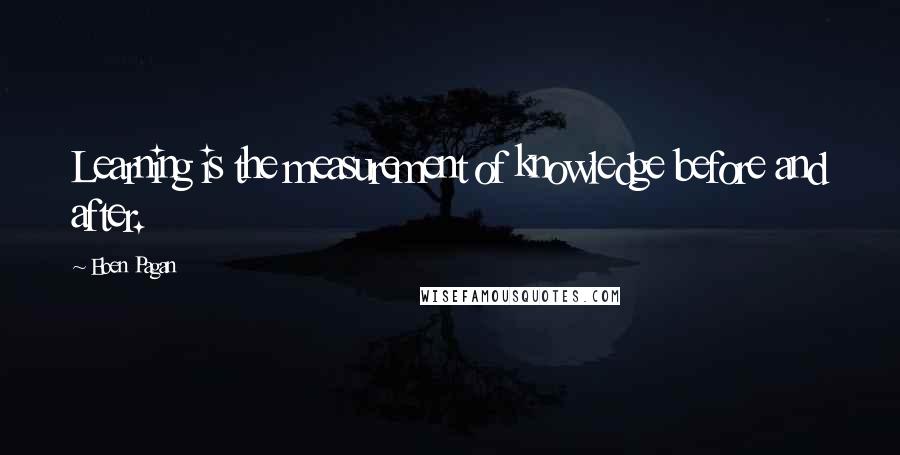 Eben Pagan Quotes: Learning is the measurement of knowledge before and after.