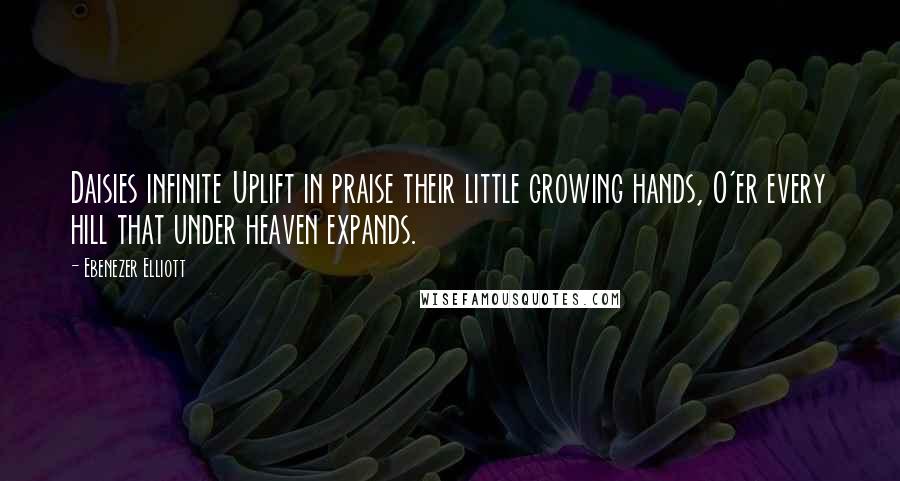 Ebenezer Elliott Quotes: Daisies infinite Uplift in praise their little growing hands, O'er every hill that under heaven expands.