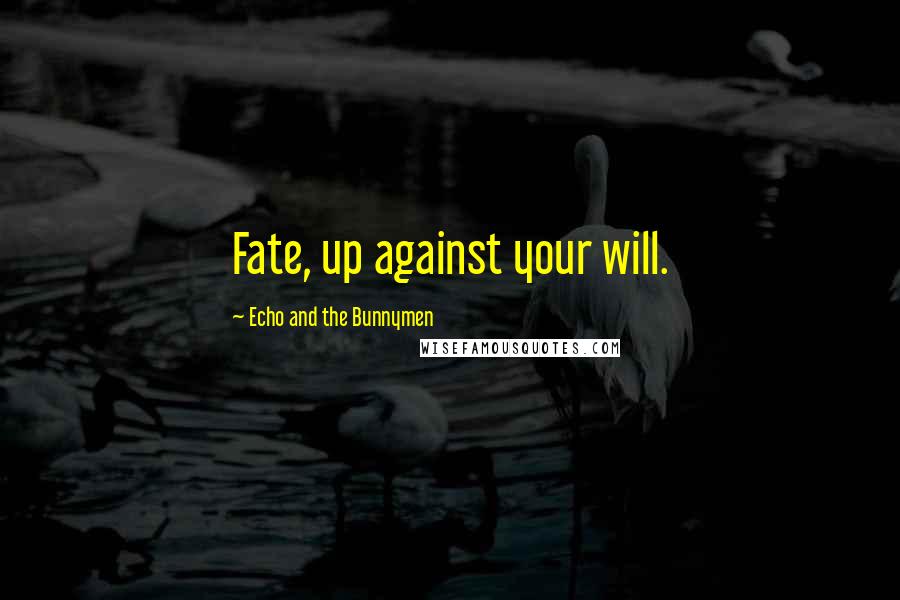 Echo And The Bunnymen Quotes: Fate, up against your will.