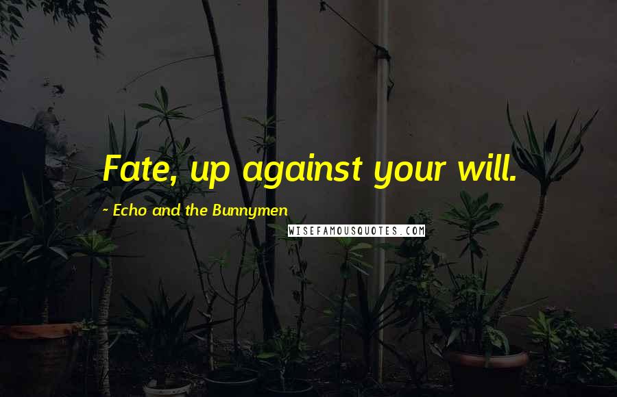 Echo And The Bunnymen Quotes: Fate, up against your will.