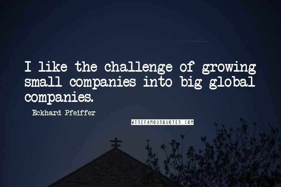 Eckhard Pfeiffer Quotes: I like the challenge of growing small companies into big global companies.