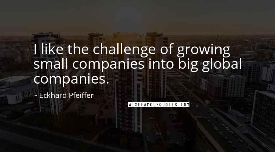 Eckhard Pfeiffer Quotes: I like the challenge of growing small companies into big global companies.