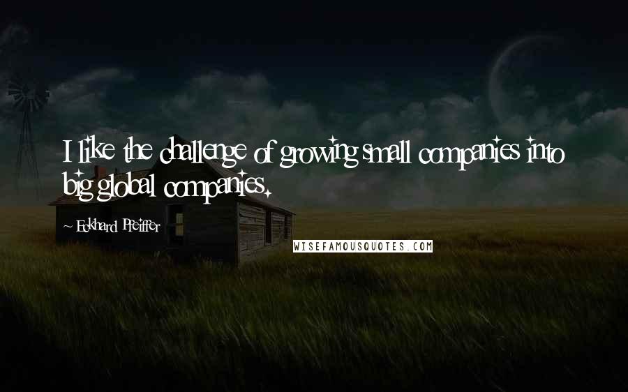 Eckhard Pfeiffer Quotes: I like the challenge of growing small companies into big global companies.