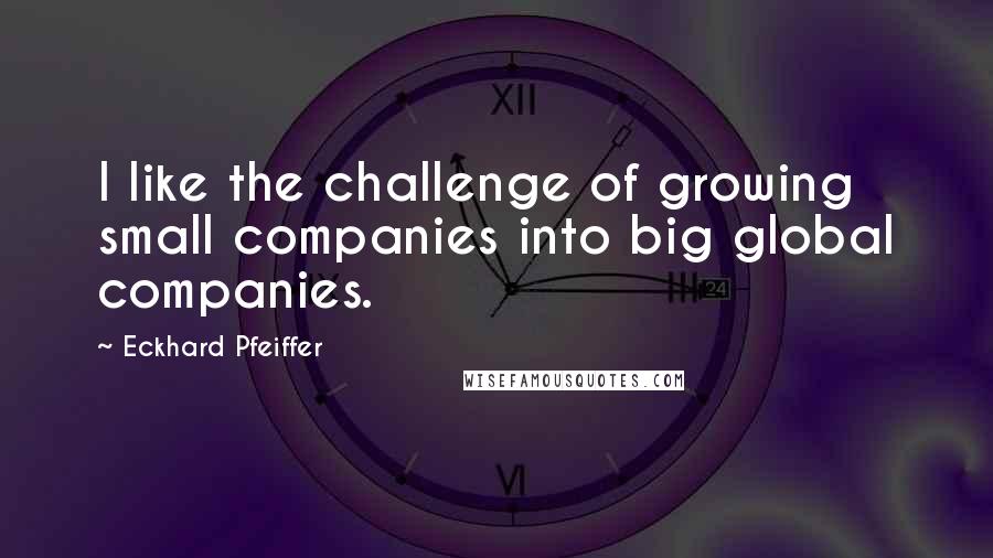 Eckhard Pfeiffer Quotes: I like the challenge of growing small companies into big global companies.