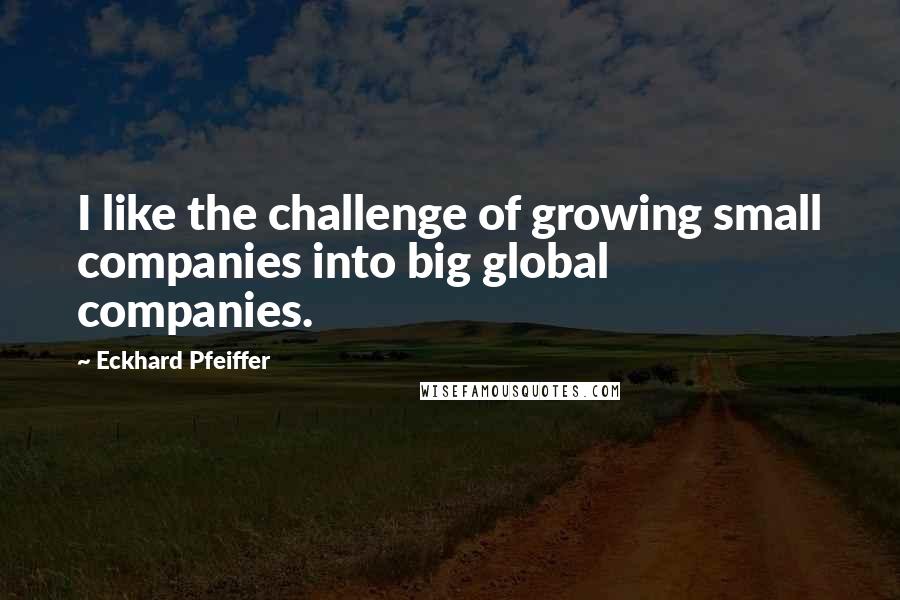 Eckhard Pfeiffer Quotes: I like the challenge of growing small companies into big global companies.
