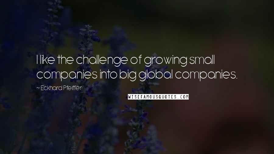 Eckhard Pfeiffer Quotes: I like the challenge of growing small companies into big global companies.