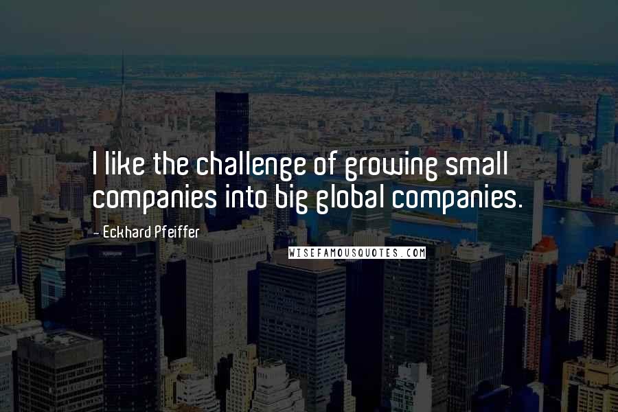 Eckhard Pfeiffer Quotes: I like the challenge of growing small companies into big global companies.