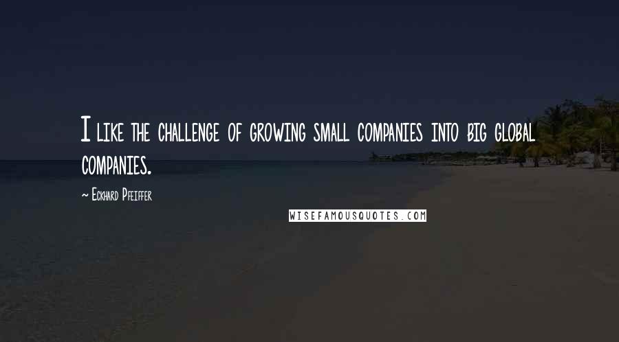 Eckhard Pfeiffer Quotes: I like the challenge of growing small companies into big global companies.