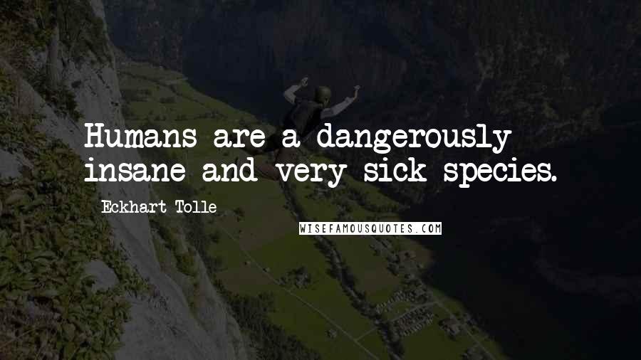 Eckhart Tolle Quotes: Humans are a dangerously insane and very sick species.