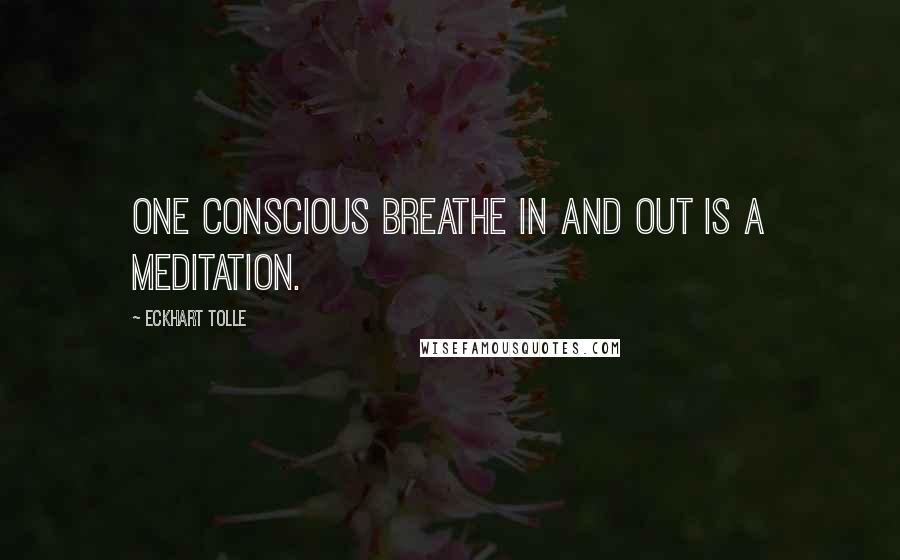 Eckhart Tolle Quotes: One conscious breathe in and out is a meditation.