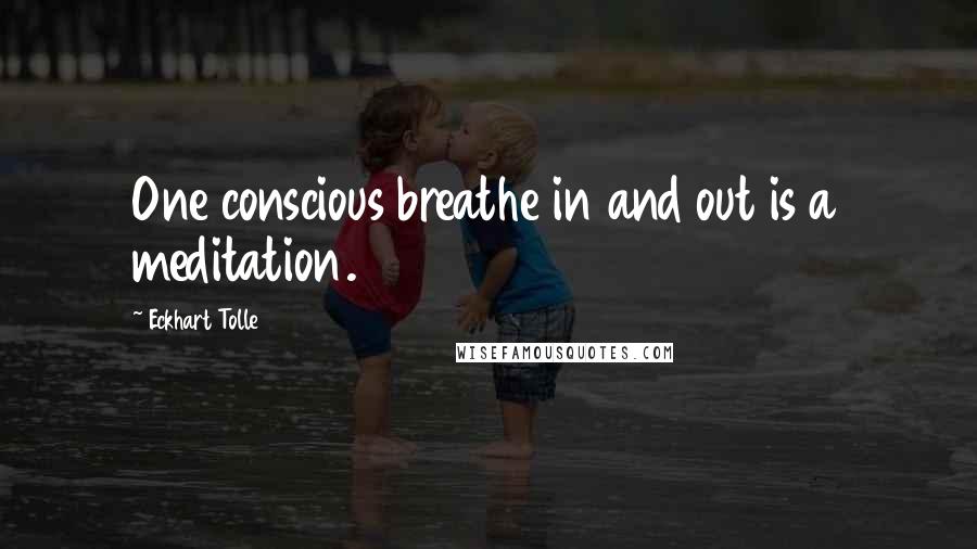 Eckhart Tolle Quotes: One conscious breathe in and out is a meditation.