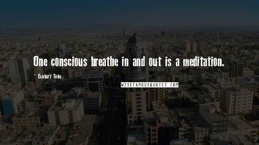 Eckhart Tolle Quotes: One conscious breathe in and out is a meditation.