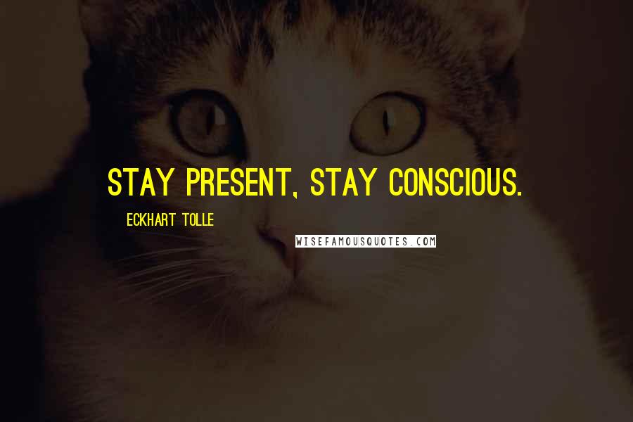 Eckhart Tolle Quotes: Stay present, stay conscious.