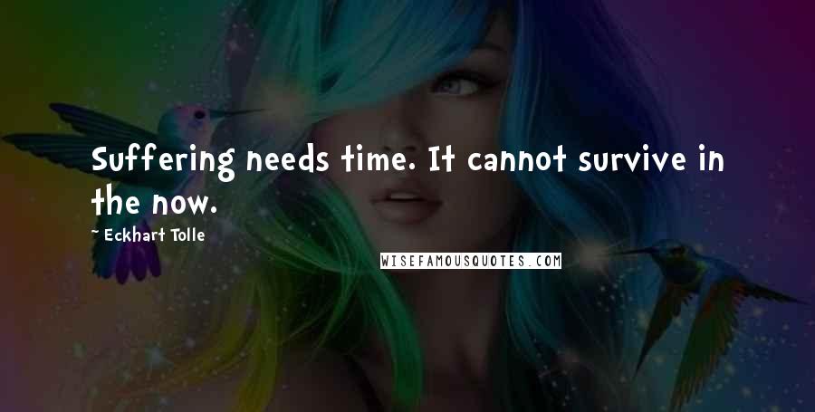 Eckhart Tolle Quotes: Suffering needs time. It cannot survive in the now.