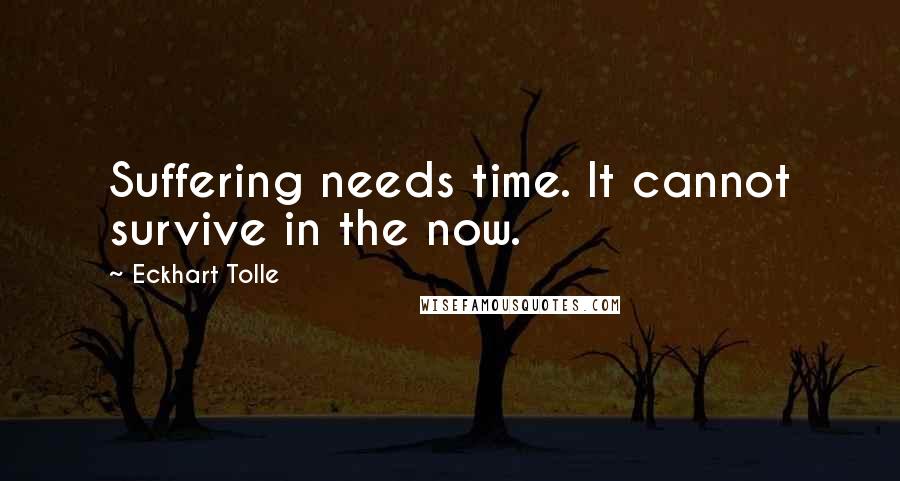 Eckhart Tolle Quotes: Suffering needs time. It cannot survive in the now.