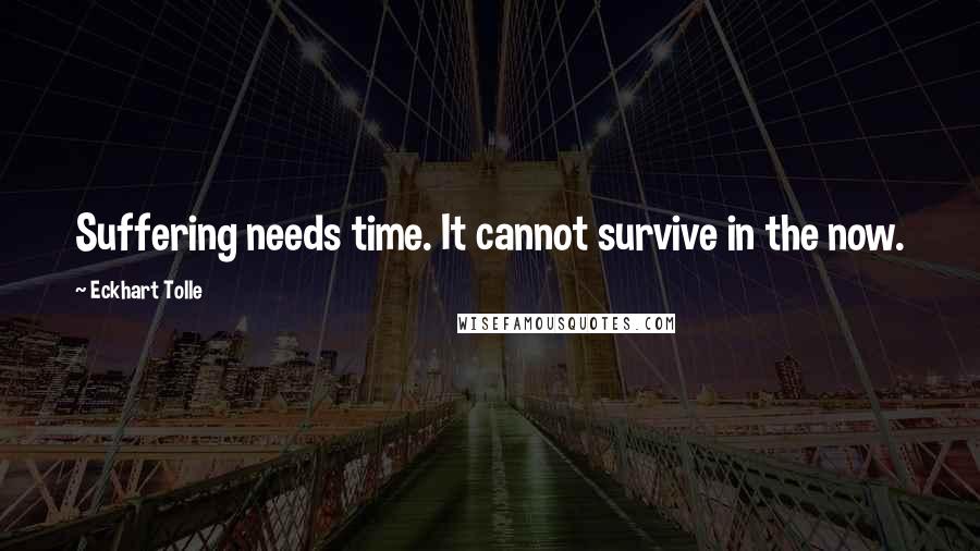 Eckhart Tolle Quotes: Suffering needs time. It cannot survive in the now.