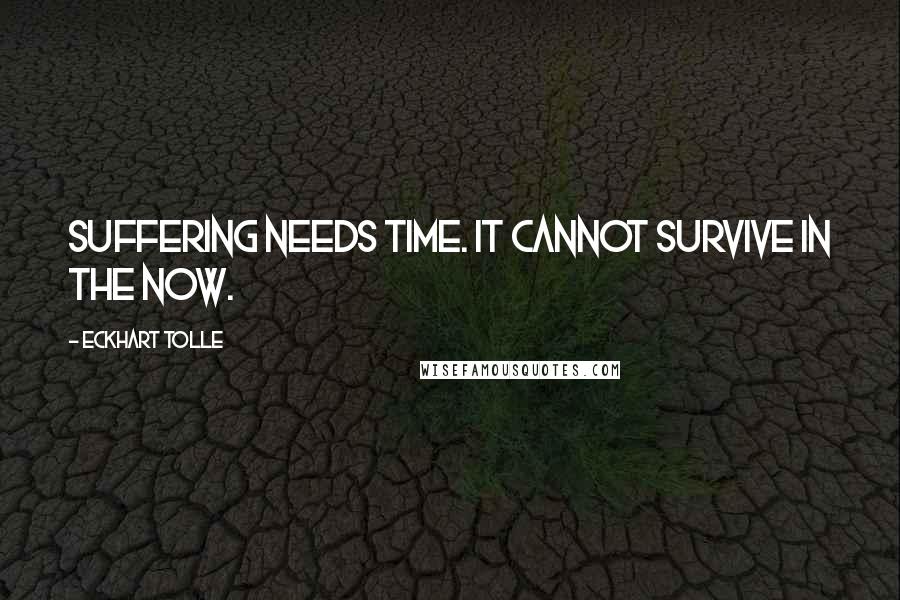 Eckhart Tolle Quotes: Suffering needs time. It cannot survive in the now.