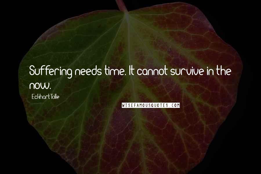 Eckhart Tolle Quotes: Suffering needs time. It cannot survive in the now.