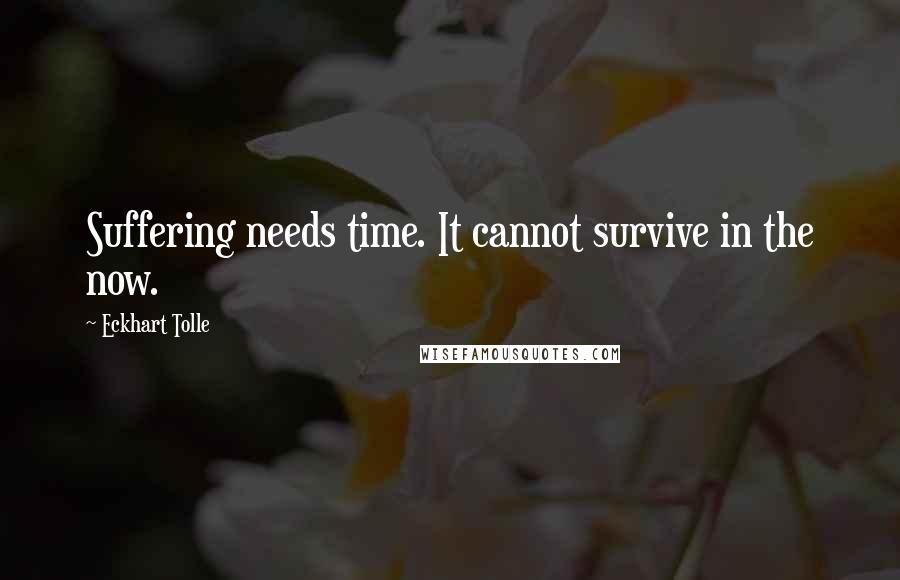 Eckhart Tolle Quotes: Suffering needs time. It cannot survive in the now.