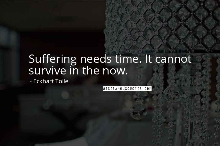 Eckhart Tolle Quotes: Suffering needs time. It cannot survive in the now.