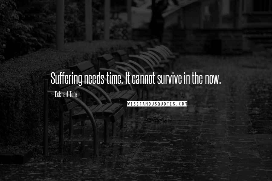 Eckhart Tolle Quotes: Suffering needs time. It cannot survive in the now.