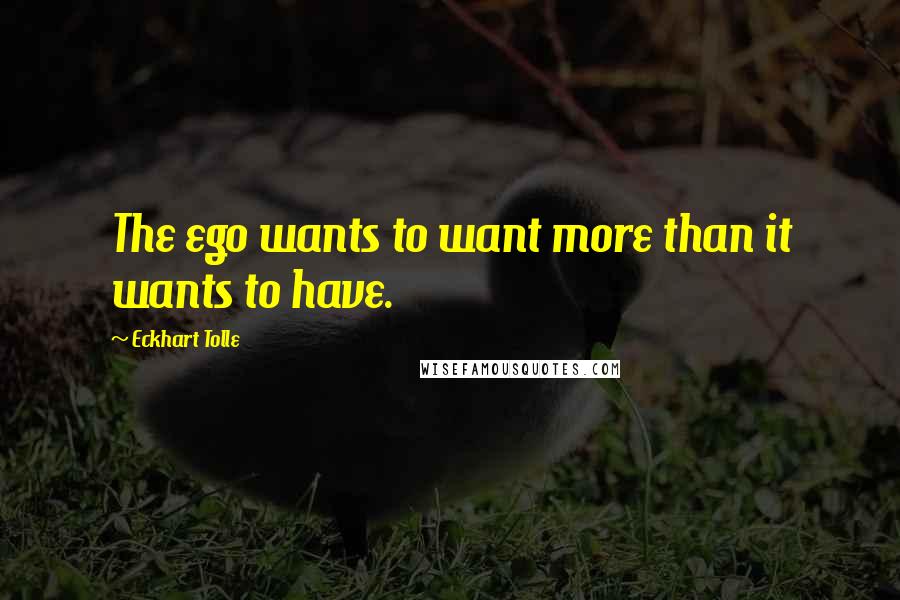 Eckhart Tolle Quotes: The ego wants to want more than it wants to have.