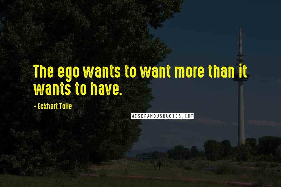 Eckhart Tolle Quotes: The ego wants to want more than it wants to have.