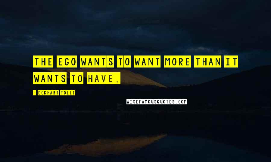 Eckhart Tolle Quotes: The ego wants to want more than it wants to have.