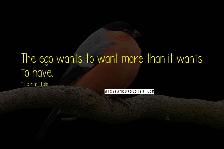 Eckhart Tolle Quotes: The ego wants to want more than it wants to have.